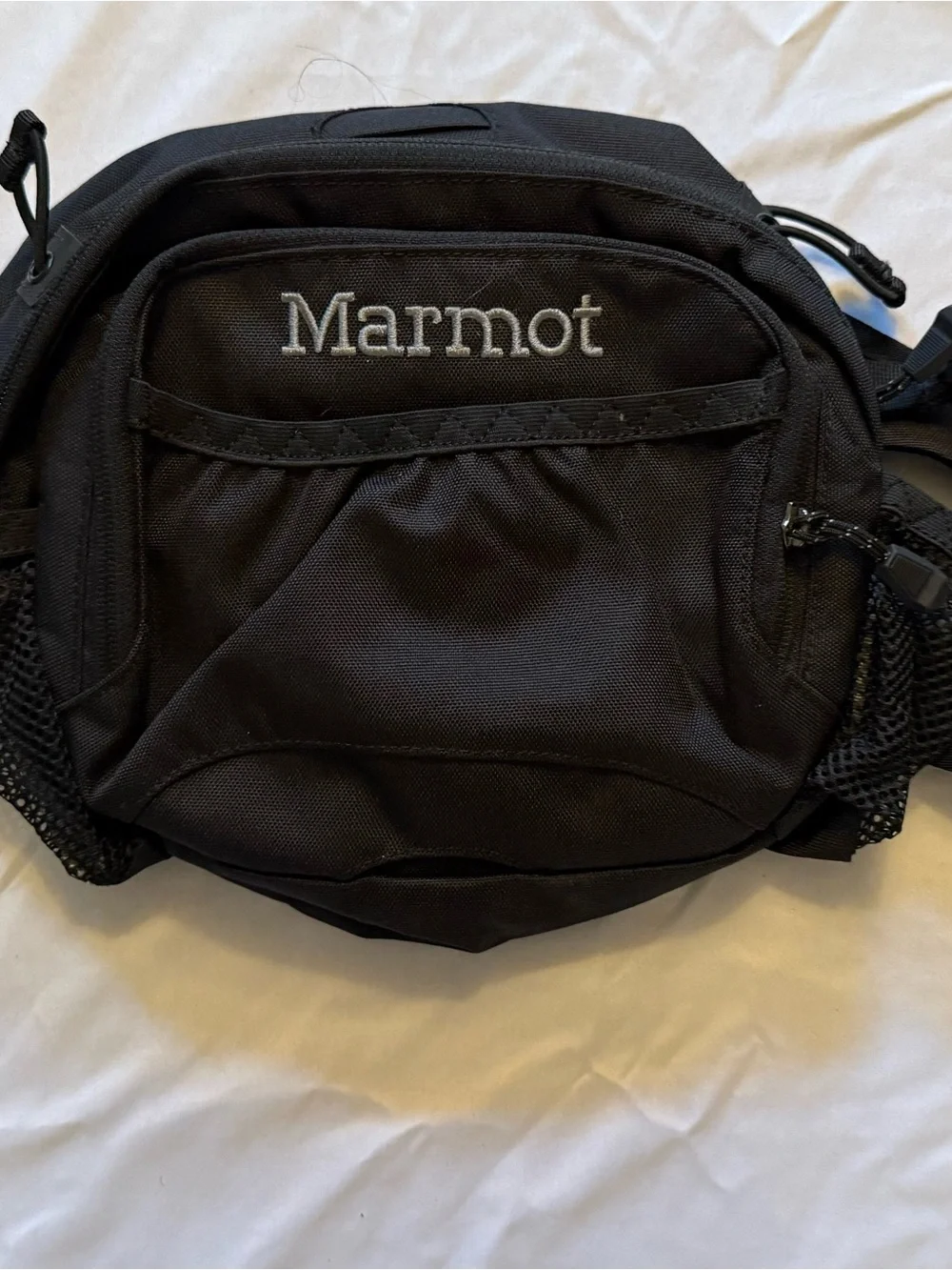 Marmot Black Bag with Pockets, great for hiking